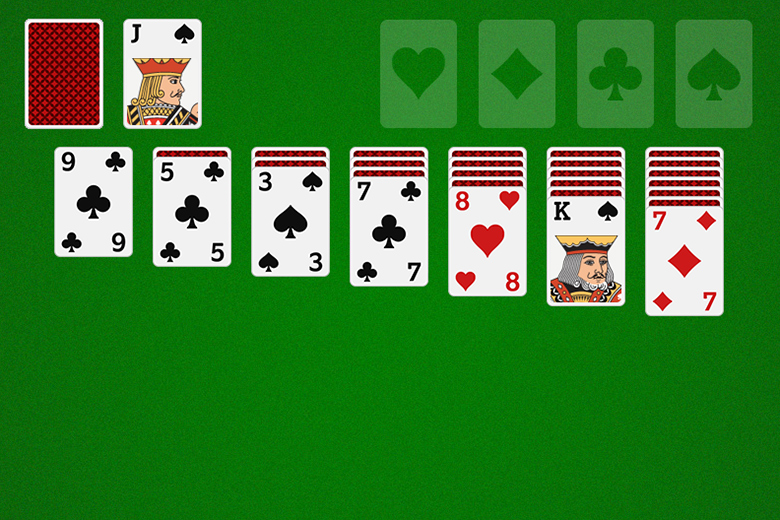 Klondike solitaire in digital version